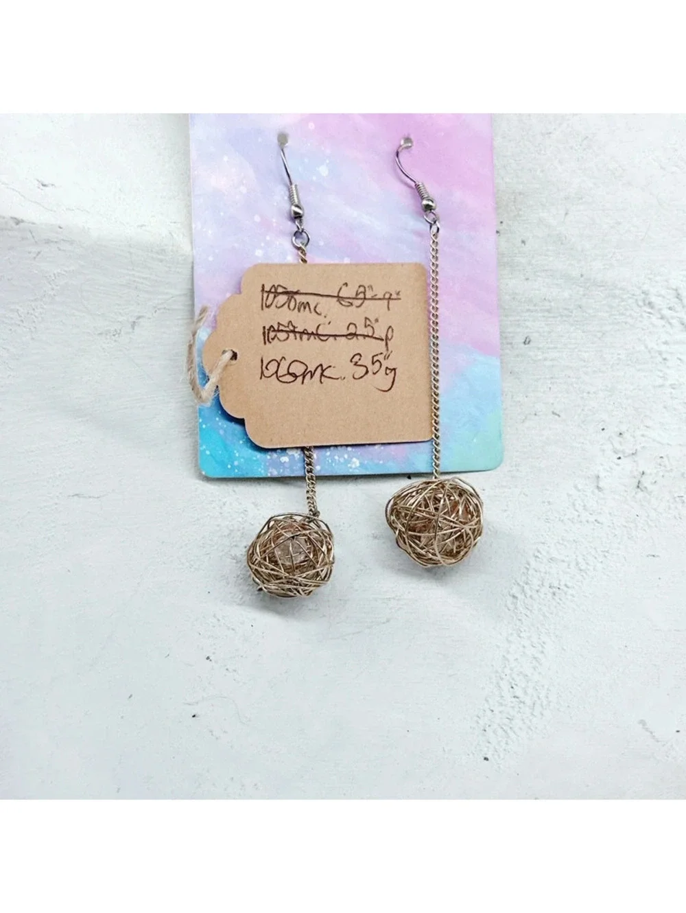 1060mc. Wire Goldtone Earrings